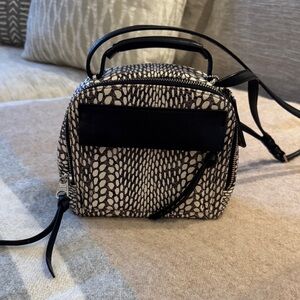 Coach Black and White Textured Crossbody Bag with Handle